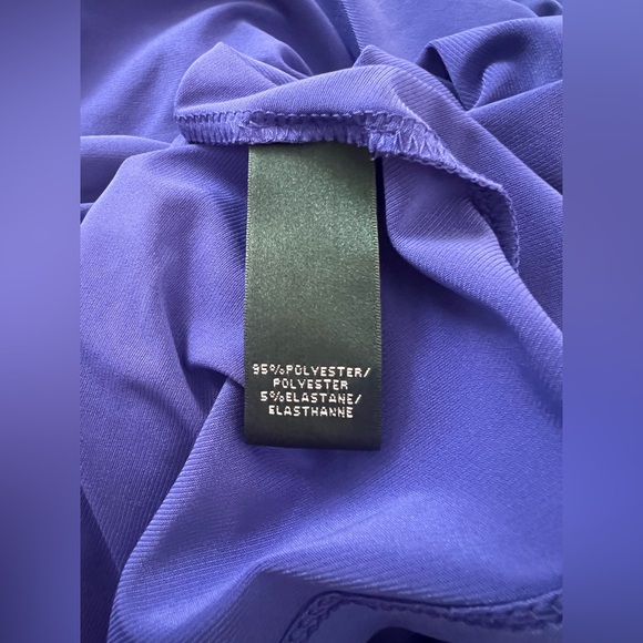 Lauren Ralph Lauren Blue Draped Women's Cocktail Party Dress Size 6 Elbow length - Picture 4 of 9